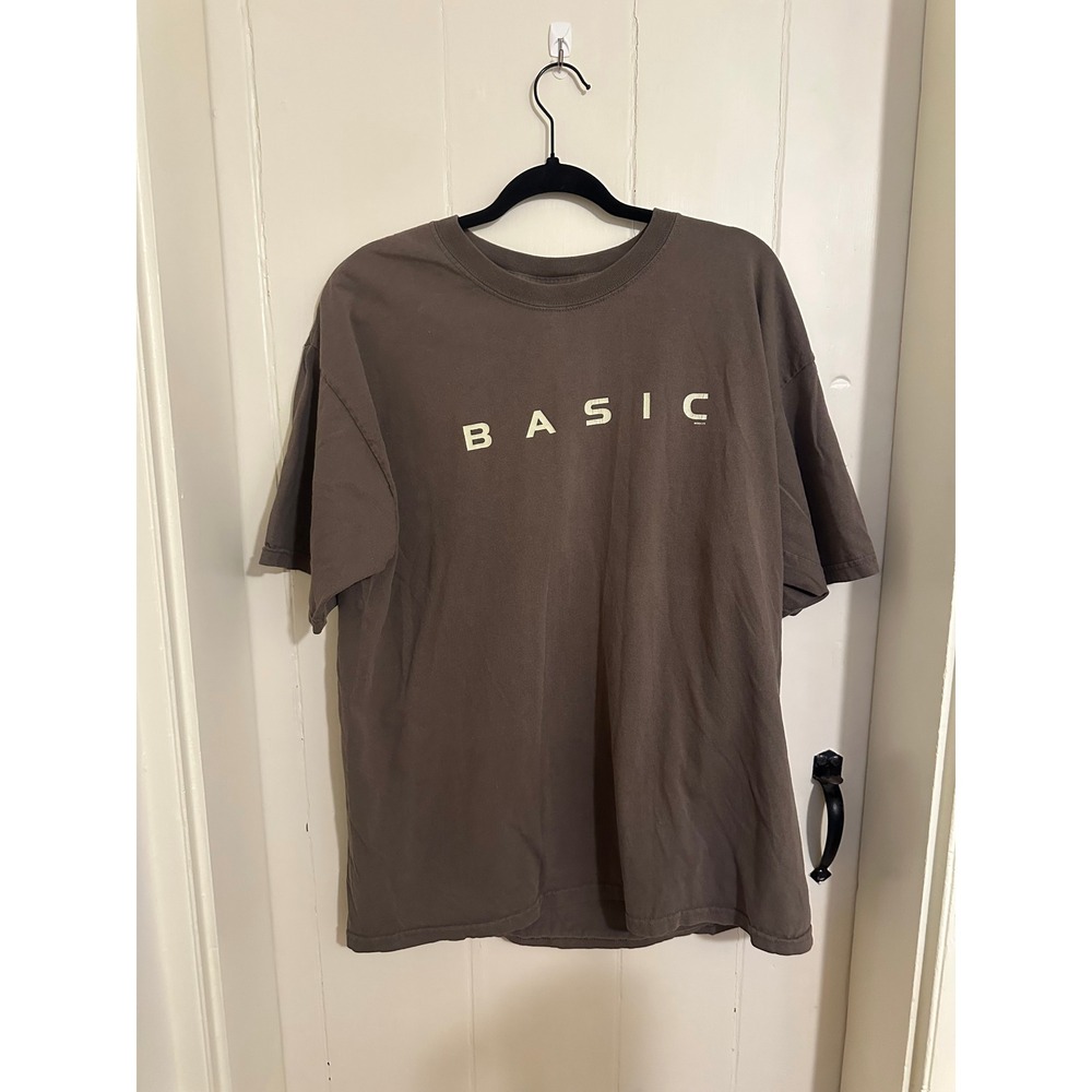Vintage Graphic BASIC T Shirt‎ XL Brown Gildan Ultra Cotton Heavyweight Tee